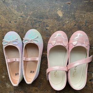 H&M Kids Sparkly Cat Ballet Flats - Pink and Multicolor